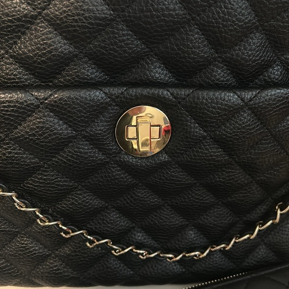 Gunas - black and gold handbag and wallet set. Vegan. Quilted design. - Picture 4 of 16